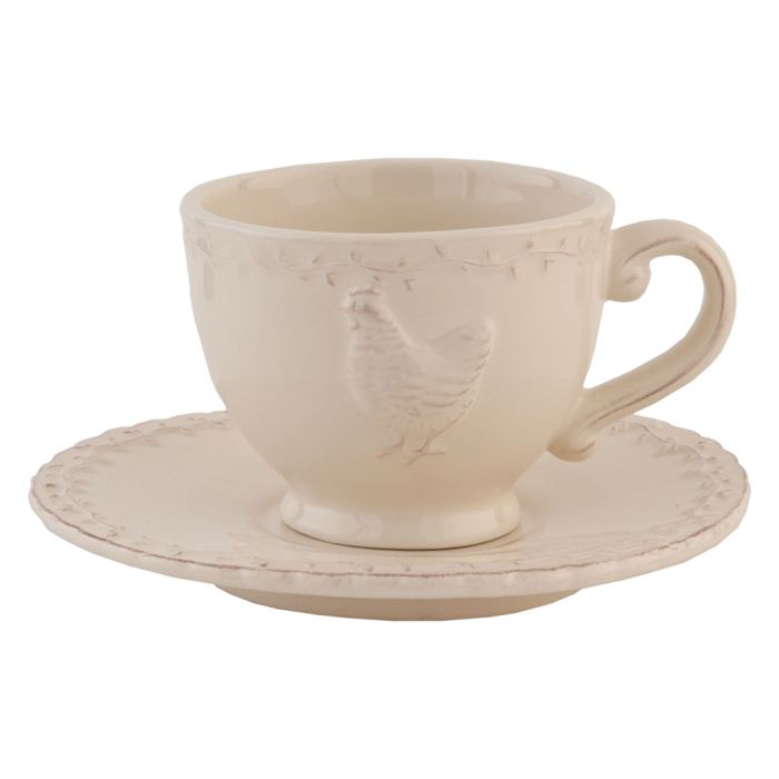 Cup and saucer 12x9x7 cm / Ø 15x2 cm / 200 ml - pcs