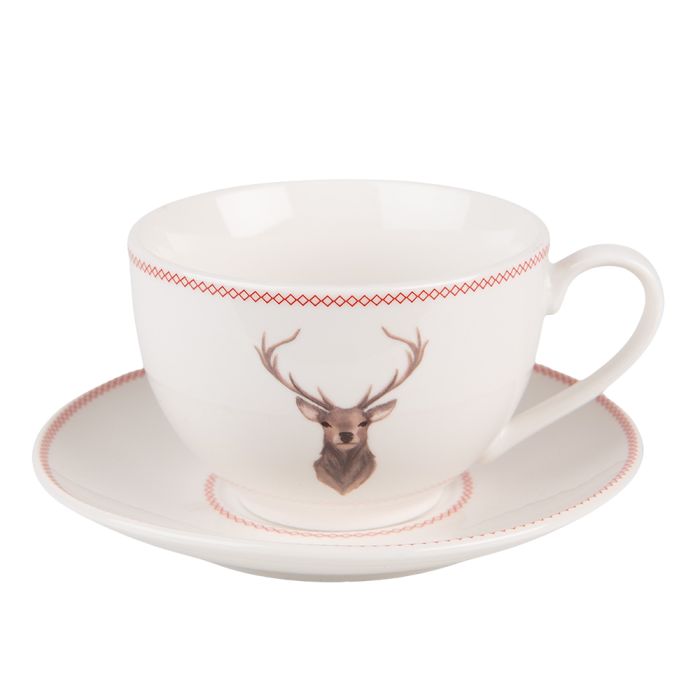 Cup and saucer 12x9x6 cm / Ø 14x2 cm / 200 ml - pcs