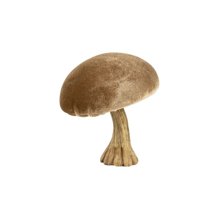velvet decoration mushroom beige 10cm