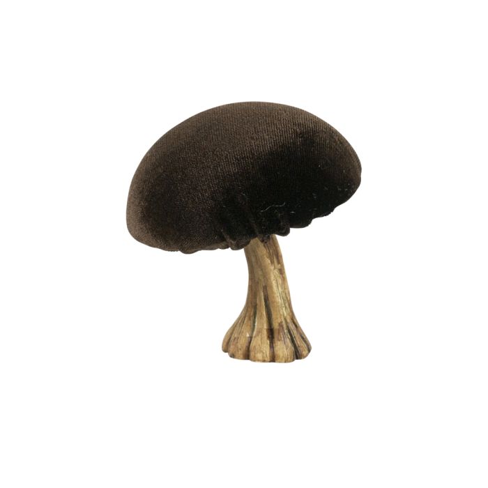 velvet decoration mushroom brown 10cm