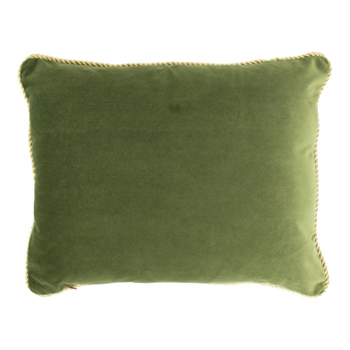 half cushion velvet gold apple green 35x45cm