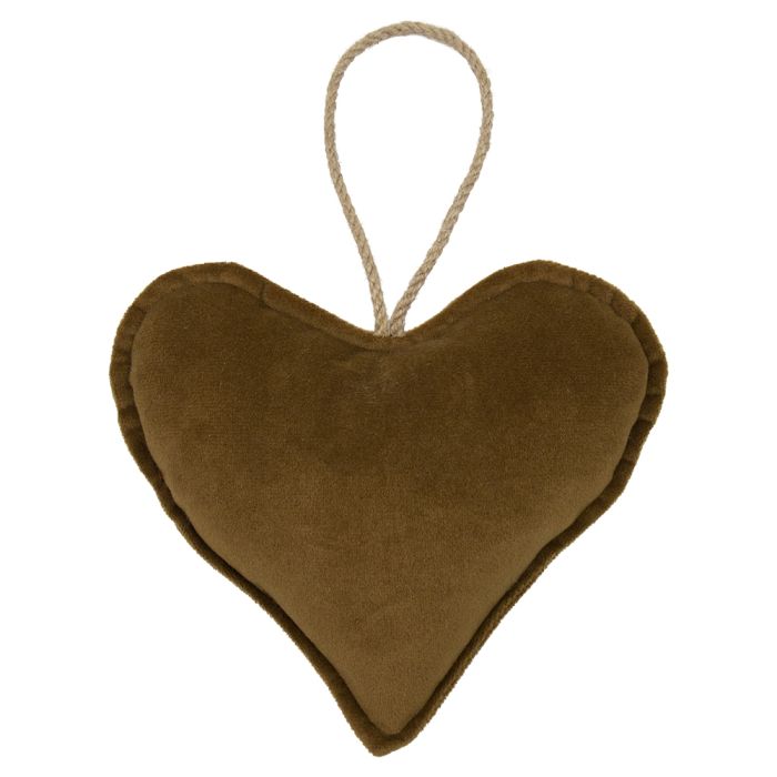 hanging decoration heart taupe 16cm