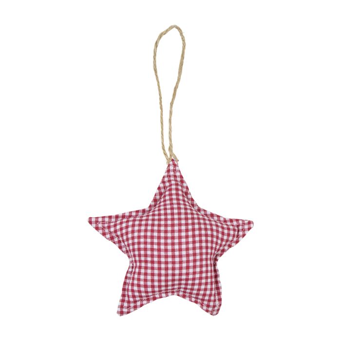hanging decoration cotton star dark red 16cm