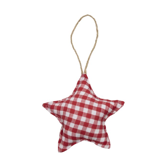 hanging decoration cotton star red 16cm