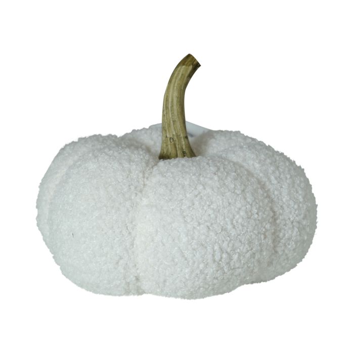 decoration teddy pumpkin white 19cm
