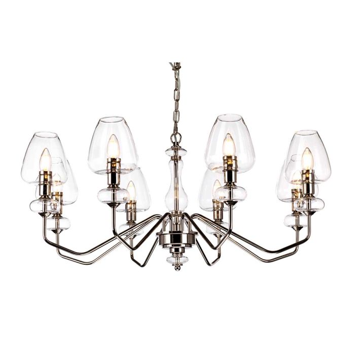 Armand 8 Light Chandelier - Polished Nickel