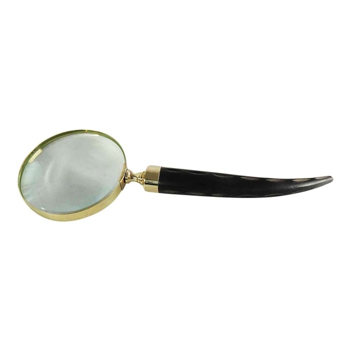 gold magnifying glass black