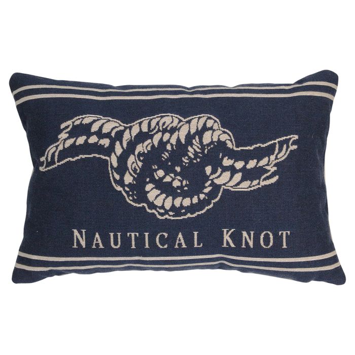 gobelin cushion navy blue nautical knot 30x45cm