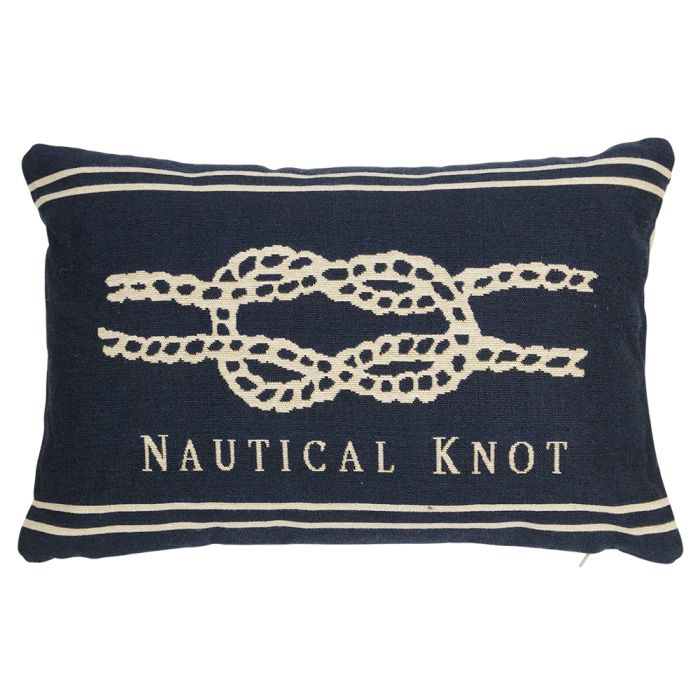 gobelin cushion navy blue flat knot 30x45cm