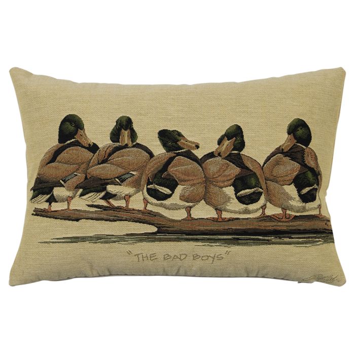 gobelin cushion ducks brown bad boys 30x45cm