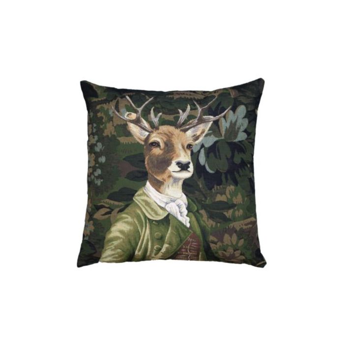gobelin cushion baron deer green 45x45cm