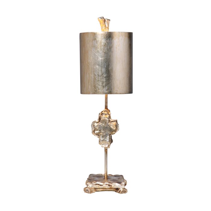 Cross 1 Light Table Lamp - Silver Leaf