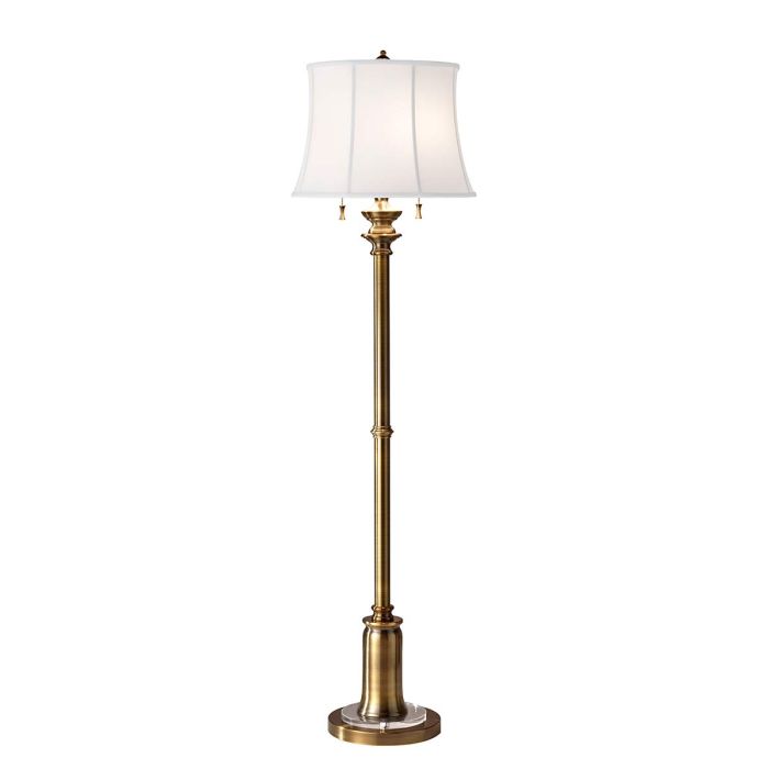 Stateroom 2 Light Floor Lamp - Bali Brass