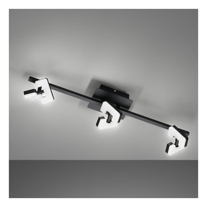 Luz de techo, Ray | 3x LED 4,5 W Incluido. | negro arena