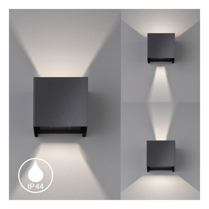 Lámpara de pared, luz exterior, Wall | 2x LED 3,0 W