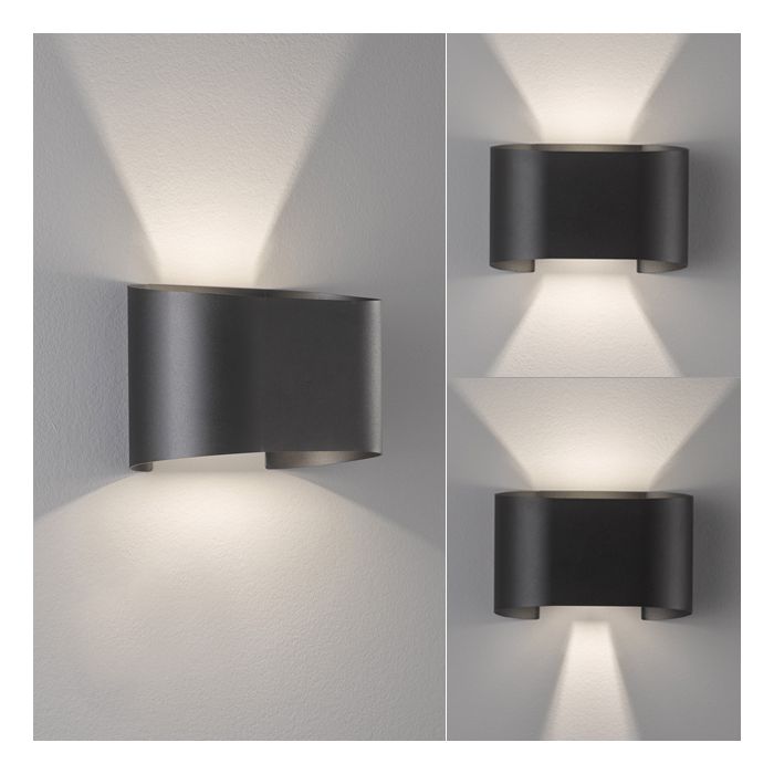 Lámpara de pared, luz exterior, Wall | 2x LED 3,0 W