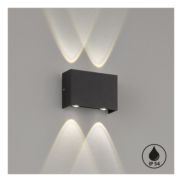 Lámpara de pared, luz exterior, Nairobi | 4x LED 2,5 W