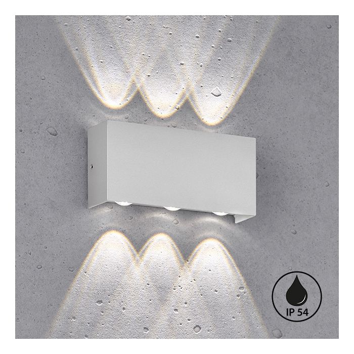 Lámpara de pared, luz exterior, Nairobi | 6x LED 1,5 W