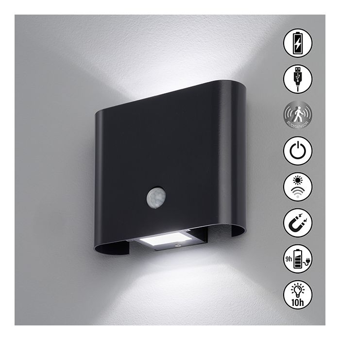 Lámpara de pared, Magnet, Magnetic | 2x LED 1,0 W Incluido.