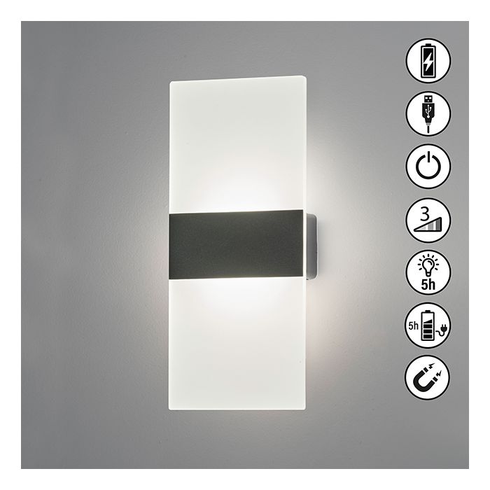 Lámpara de pared, Magnet, Magnetic | 1x LED 2,0 W Incluido.