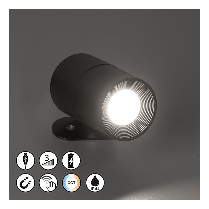 Lámpara de pared, Magnet, Magnetic | 1x LED 2,0 W Incluido.