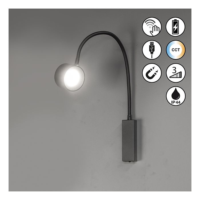 Flexión del punto de la pared, Magnet, Magnetic | 1x LED