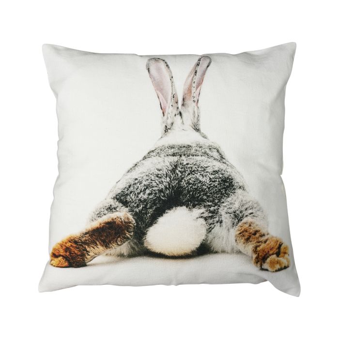 canvas cushion rabbit back legs double-sided 33x33cm