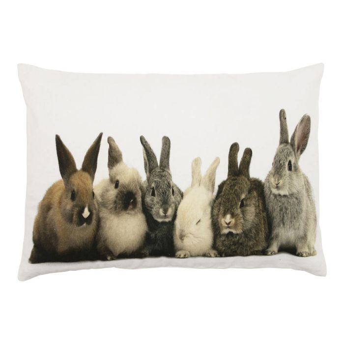 canvas cushion rabbits 35x50cm