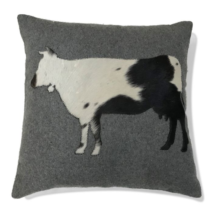 wool grey pillow alpine cow 45x45cm (bos taurus taurus)
