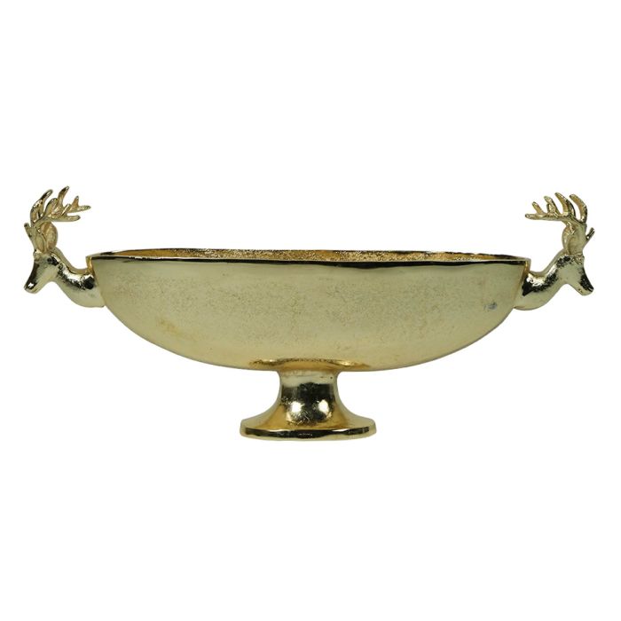 bowl oval deer champagne gold 68cm