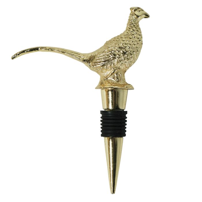 wine stopper pheasant champagne gold 8,5X8,5X8cm