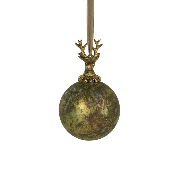 decoration ball deer antique green 10cm
