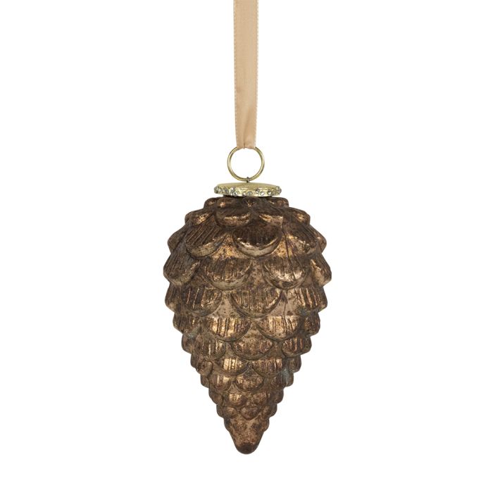 decoration pine cone antique brown 18cm