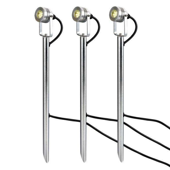 Spennymoor Starter kit including 3 x 12V Spotlights, 3 x Poles, 6m cable & 12V Transformer