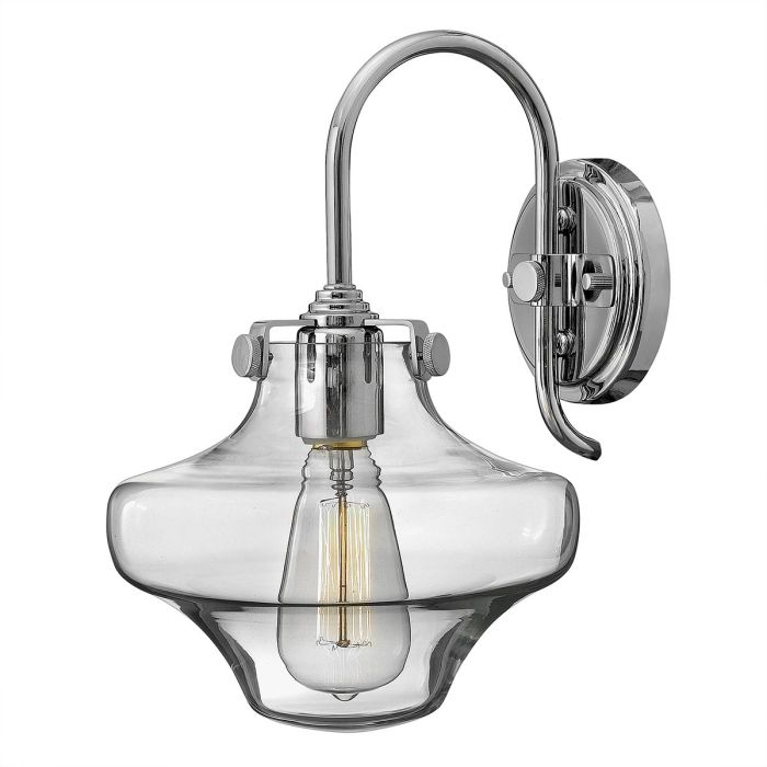 Congress 1 Light Clear Tiered Glass Wall Light - Chrome 