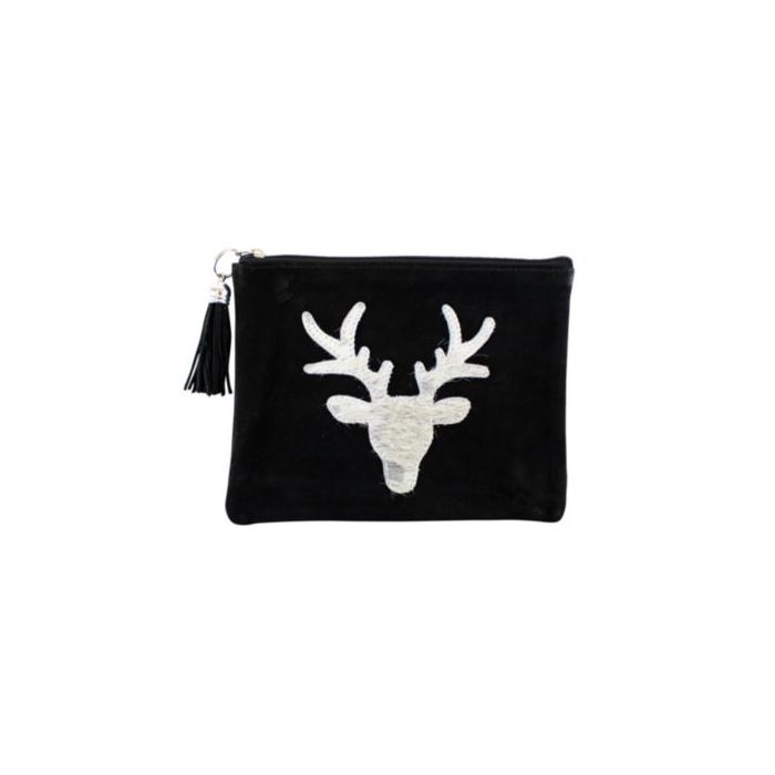 pouch red deer black 22cm (bos taurus taurus)