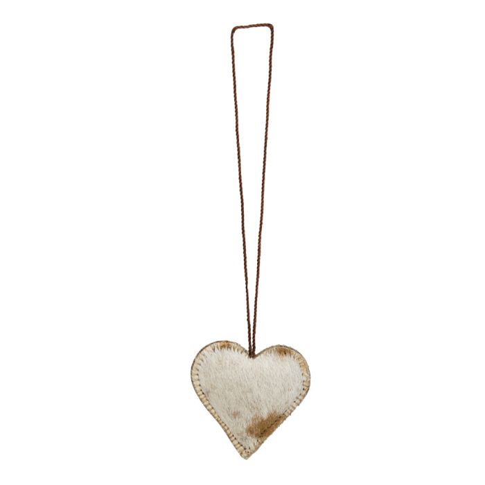 Hanging decoration natural heart small 5cm (bos taurus taurus)