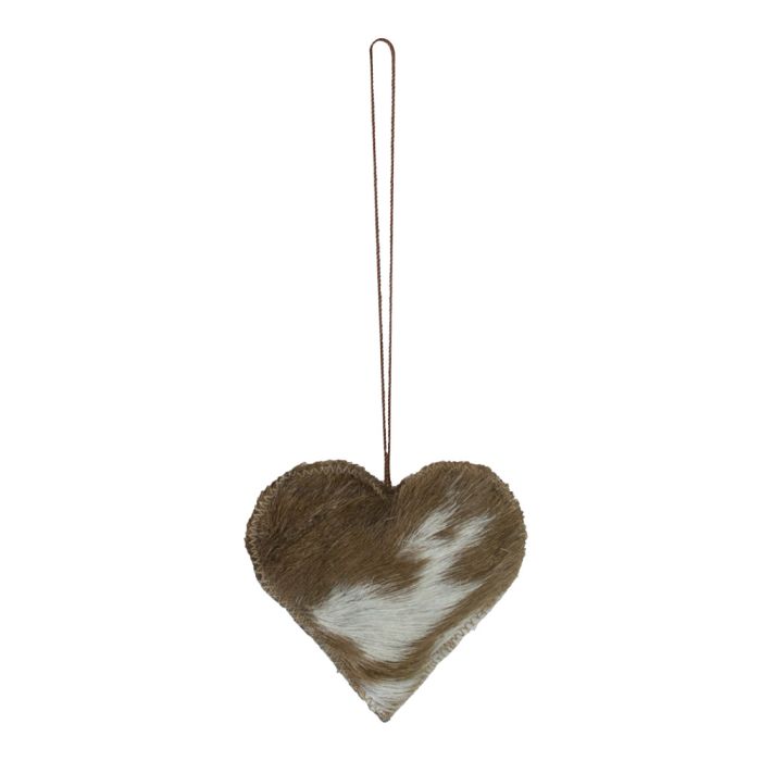 hanging decoration natural heart medium 10cm (bos taurus taurus)