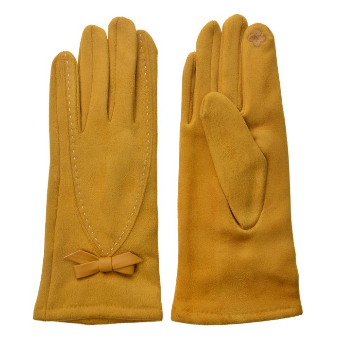 Gloves 8x24 cm yellow - set