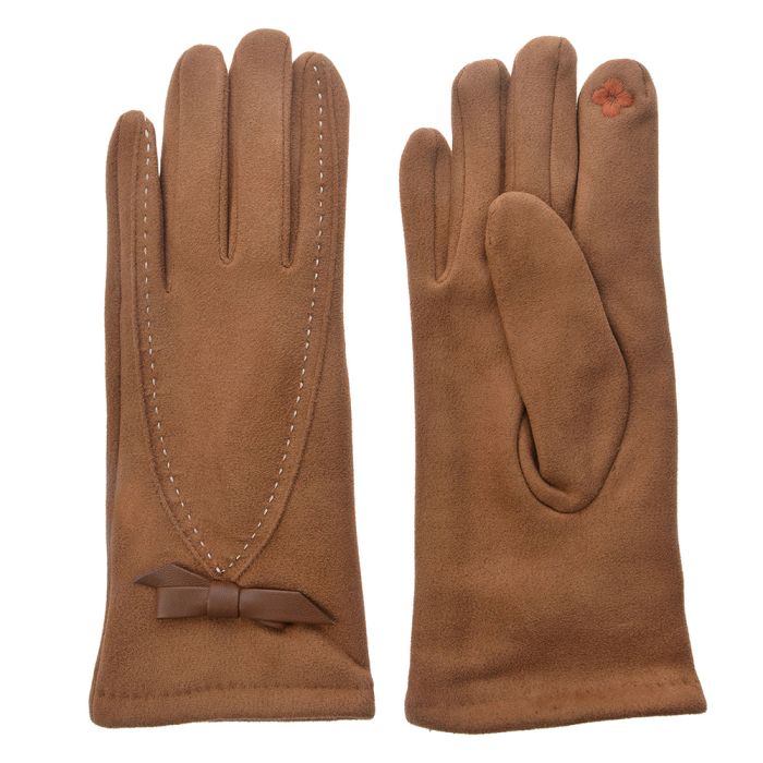 Gloves 8x24 cm brown - set