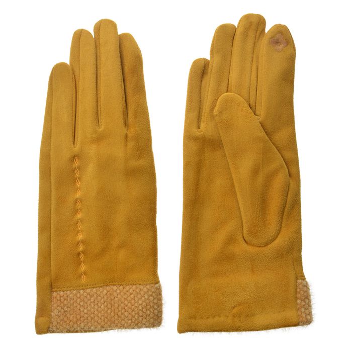 Gloves 8x24 cm yellow - set