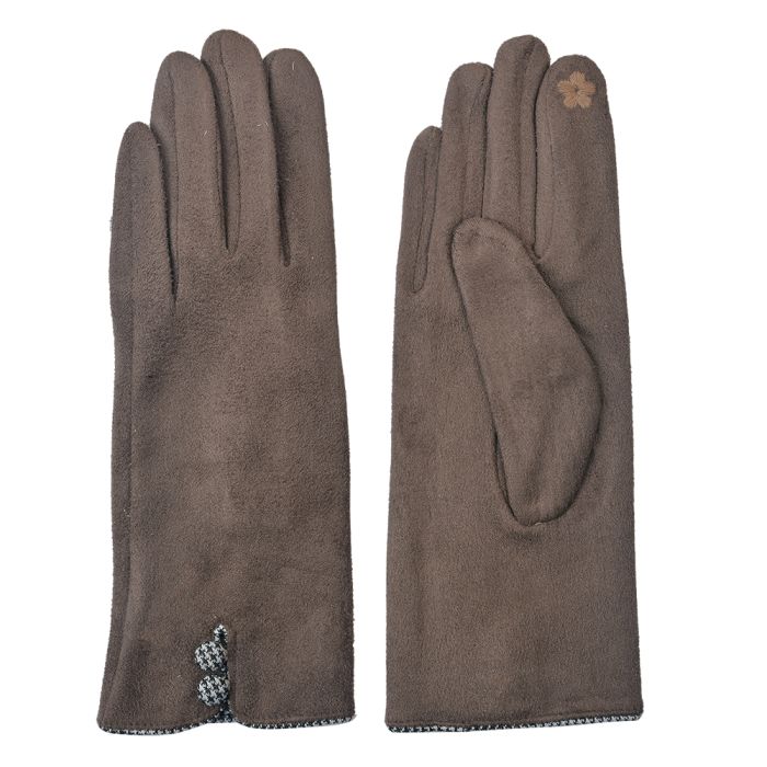 Gloves 8x24 cm brown - set