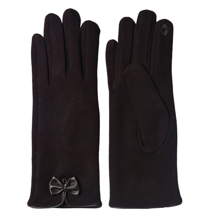 Gloves 8x24 cm brown - set     