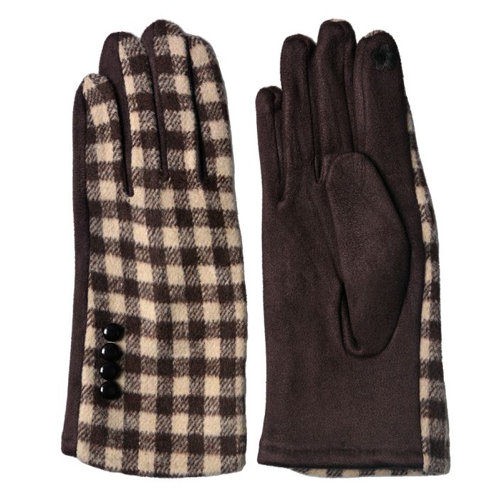 Gloves 9x24 cm brown - set