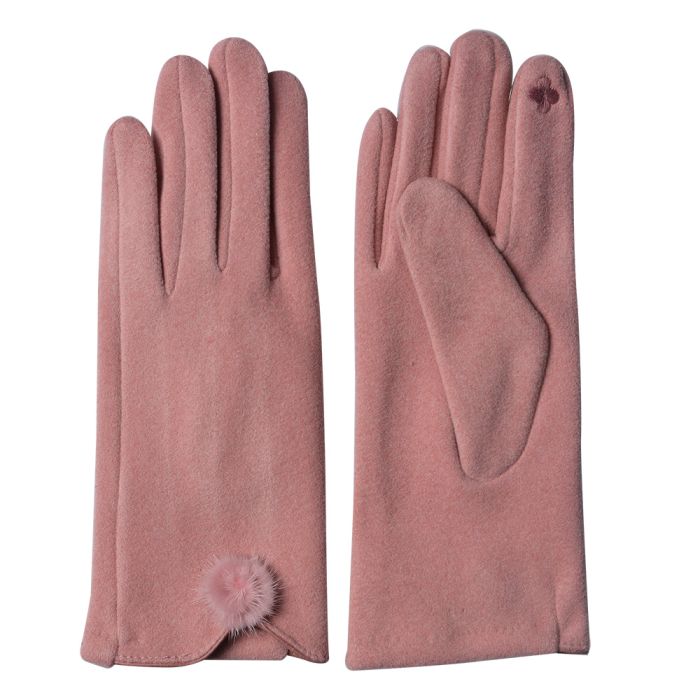 Gloves 9x24 cm pink - set