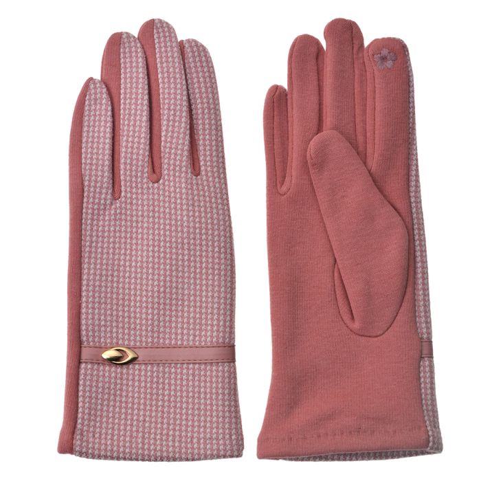 Gloves 8x24 cm pink - set