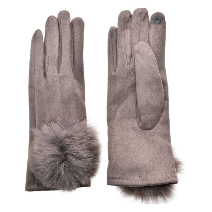 Gloves 9x24 cm grey - set