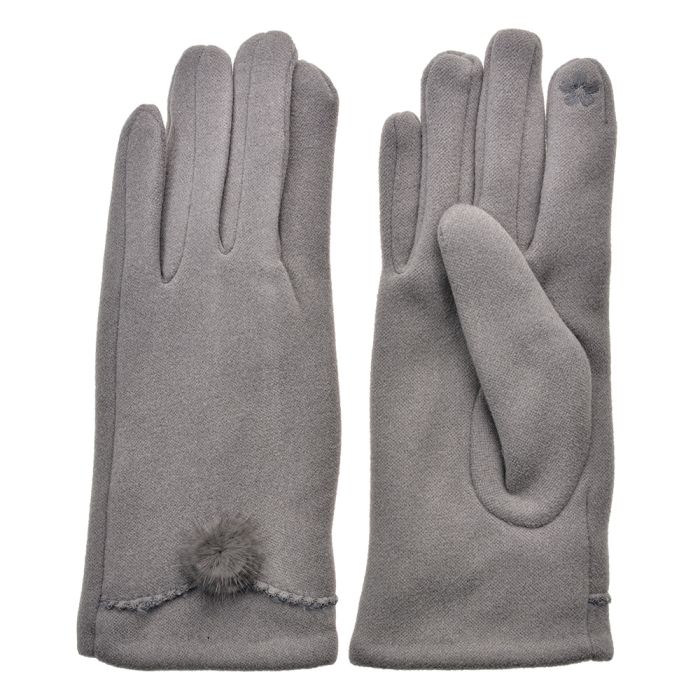 Gloves 9x24 cm grey - set