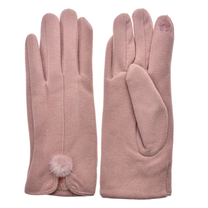 Gloves 9x24 cm pink - set