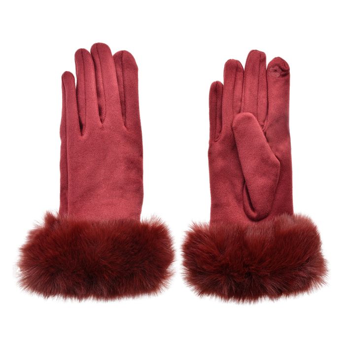 Gloves 9x24 cm red - set